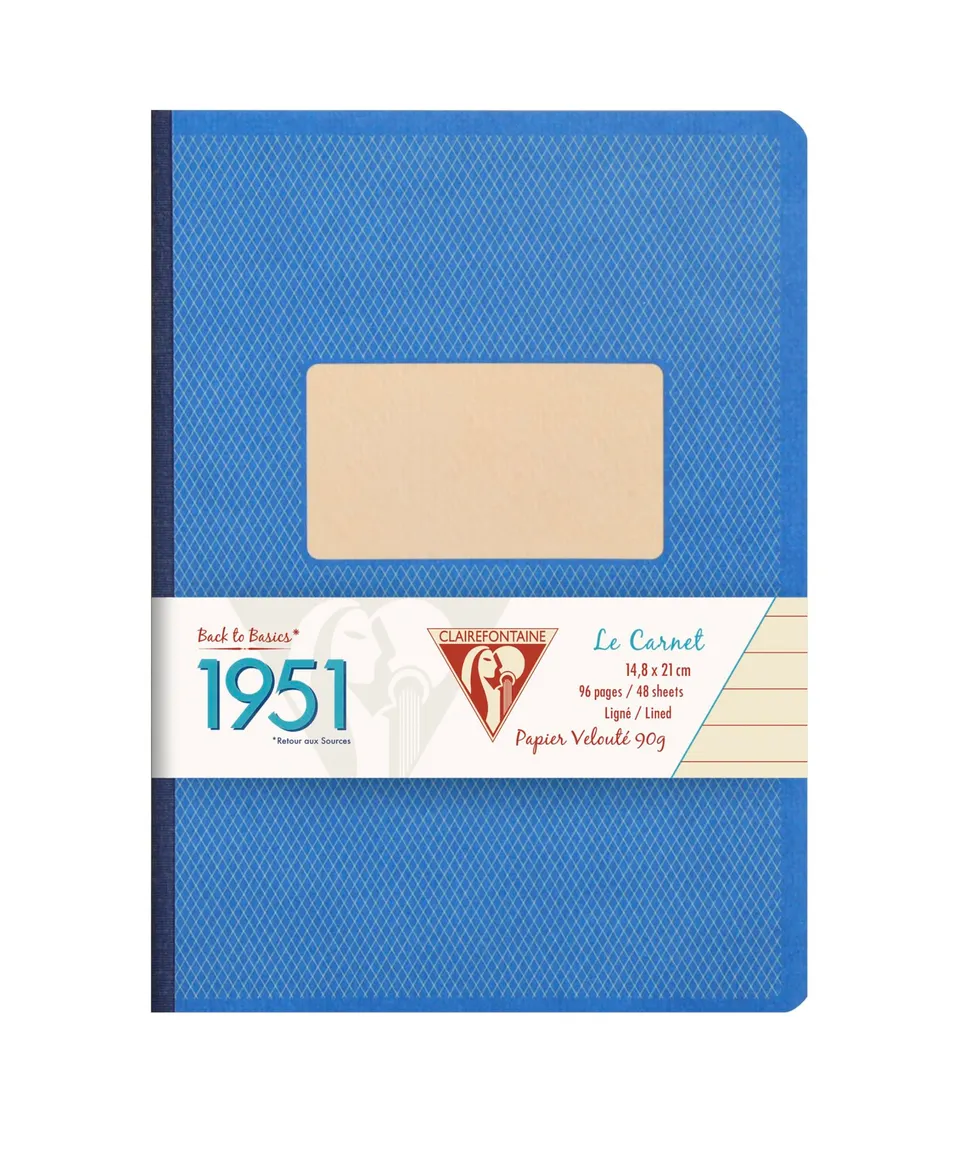 clairefontaine-195946c-kladde-1951-back-to-basics-a5-liniert-96-blatt-blau image 1