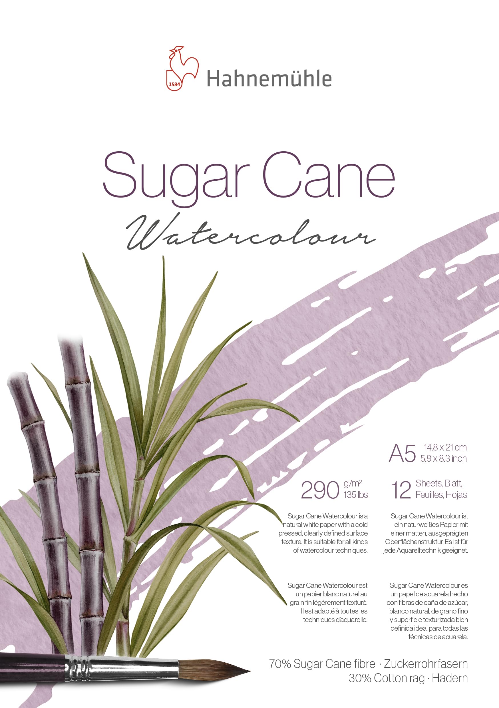 hahnem-hle-sugar-cane-watercolour-aquarellpapier-a4-290g-12-blatt-naturwei image 8