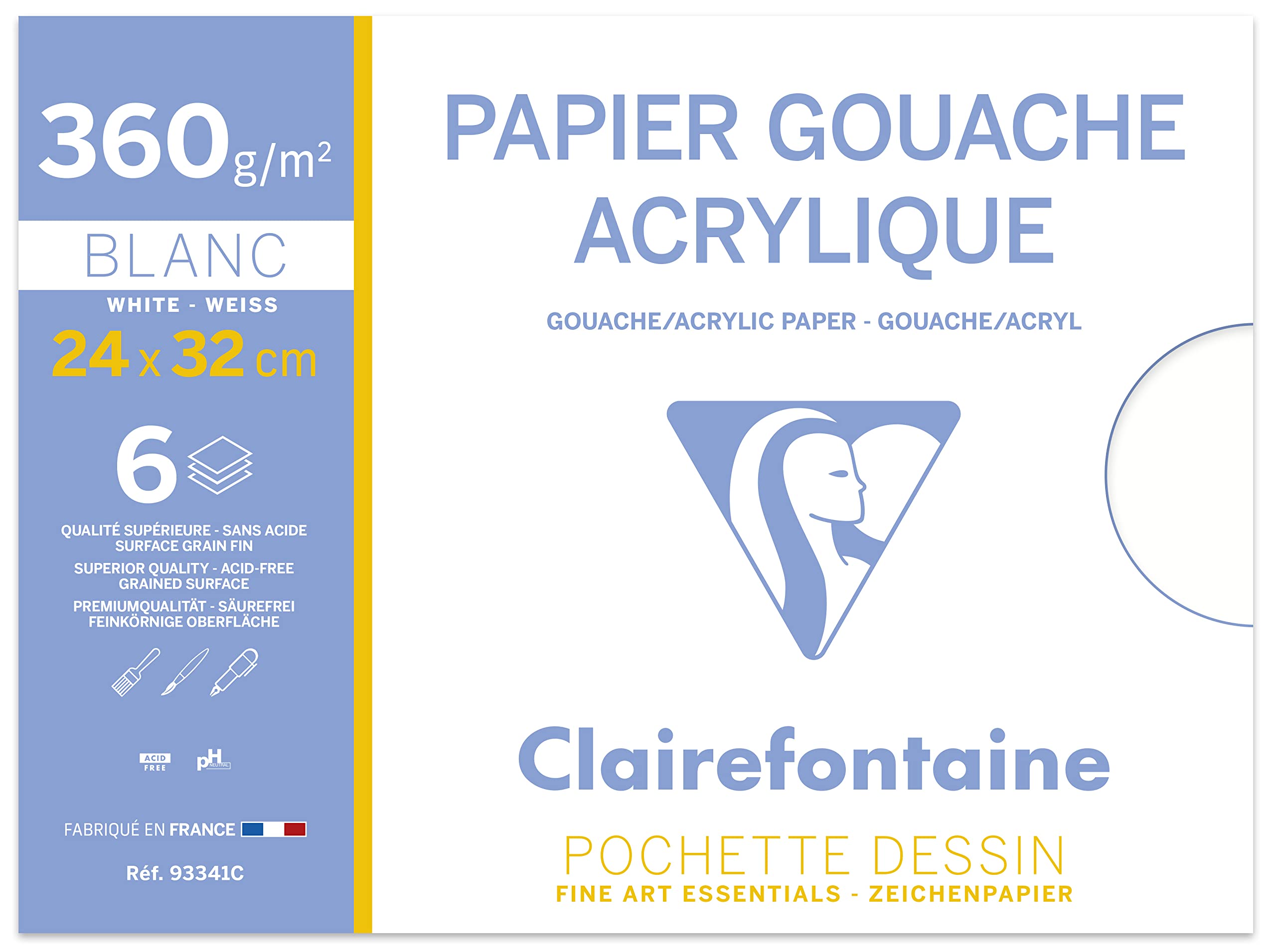 clairefontaine-acrylpapier-mappe-360-g-24-x-32-cm-wei-6-b-gen image 1