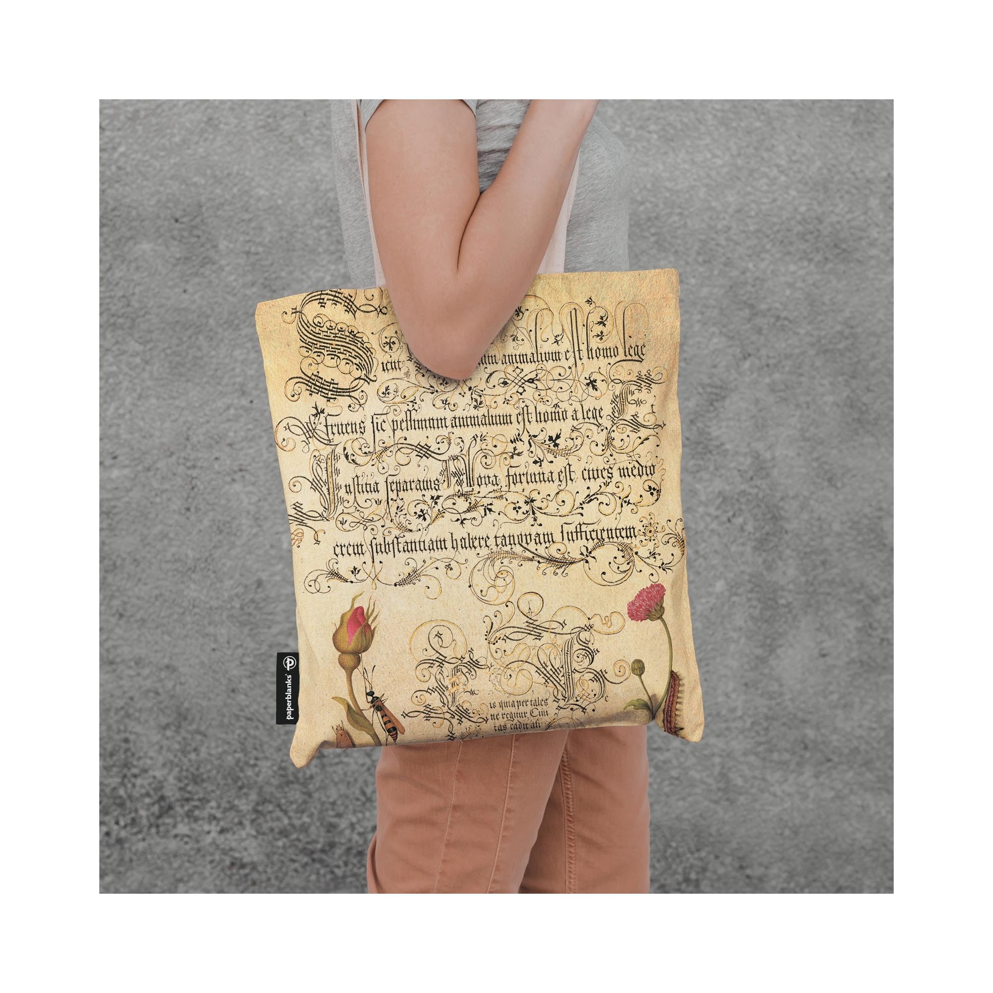 paperblanks-mira-botanica-flemish-rose-canvas-bag-stofftasche image 3