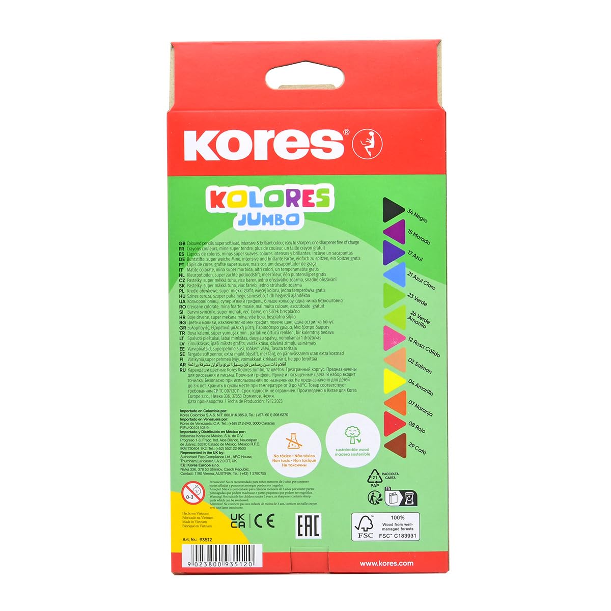 kores-kolores-jumbo-12-dicke-farbstifte-dreieckig-mit-5-mm-mine-inkl-spitzer image 3