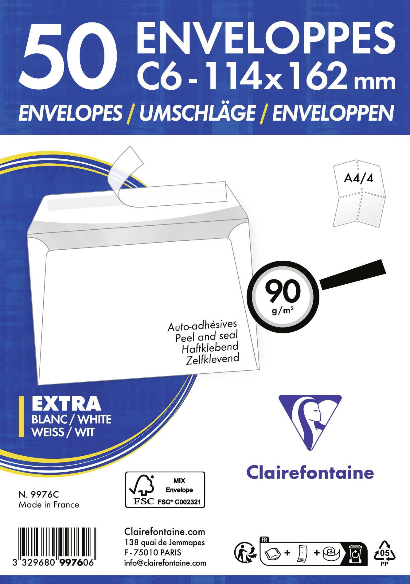 clairefontaine-briefumschl-ge-wei-c6-114x162-mm-selbstklebend-50-st-ck image 3