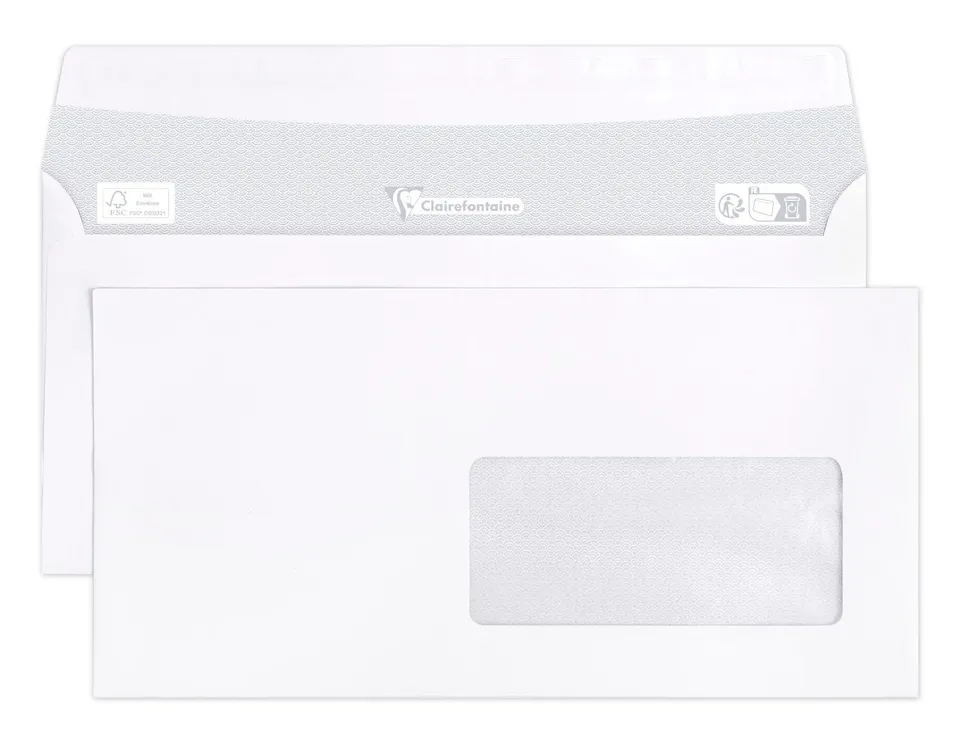 clairefontaine-109355c-umschl-ge-dl-110x220-mm-selbstklebend-90g-mit-fenster-kar image 1