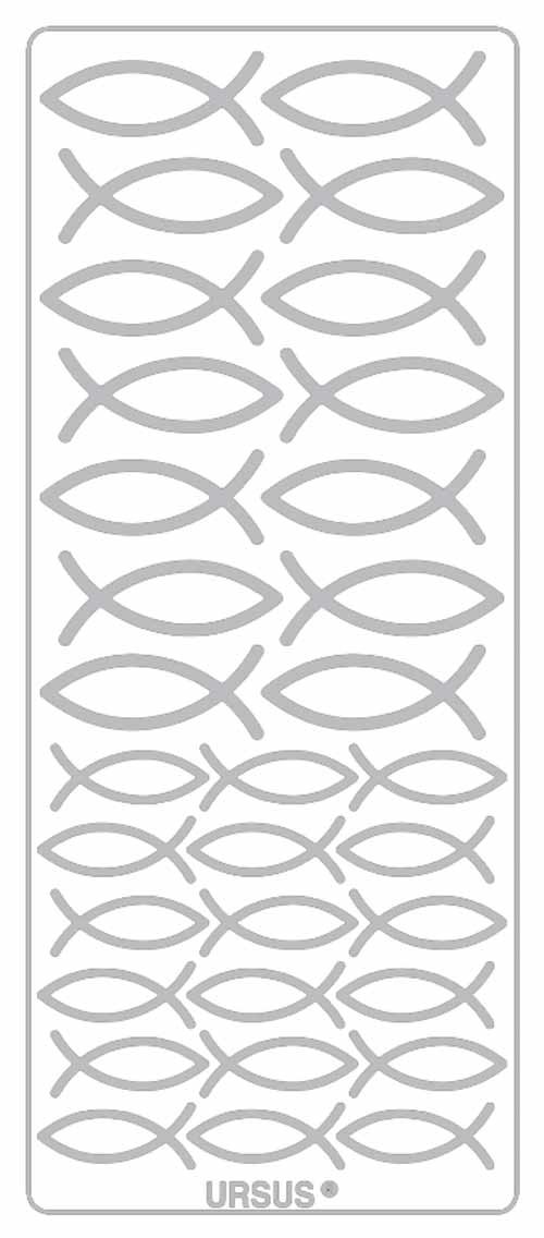 ursus-kreativ-sticker-fisch-silber-5-b-gen-selbstklebend-10x23-cm image 1