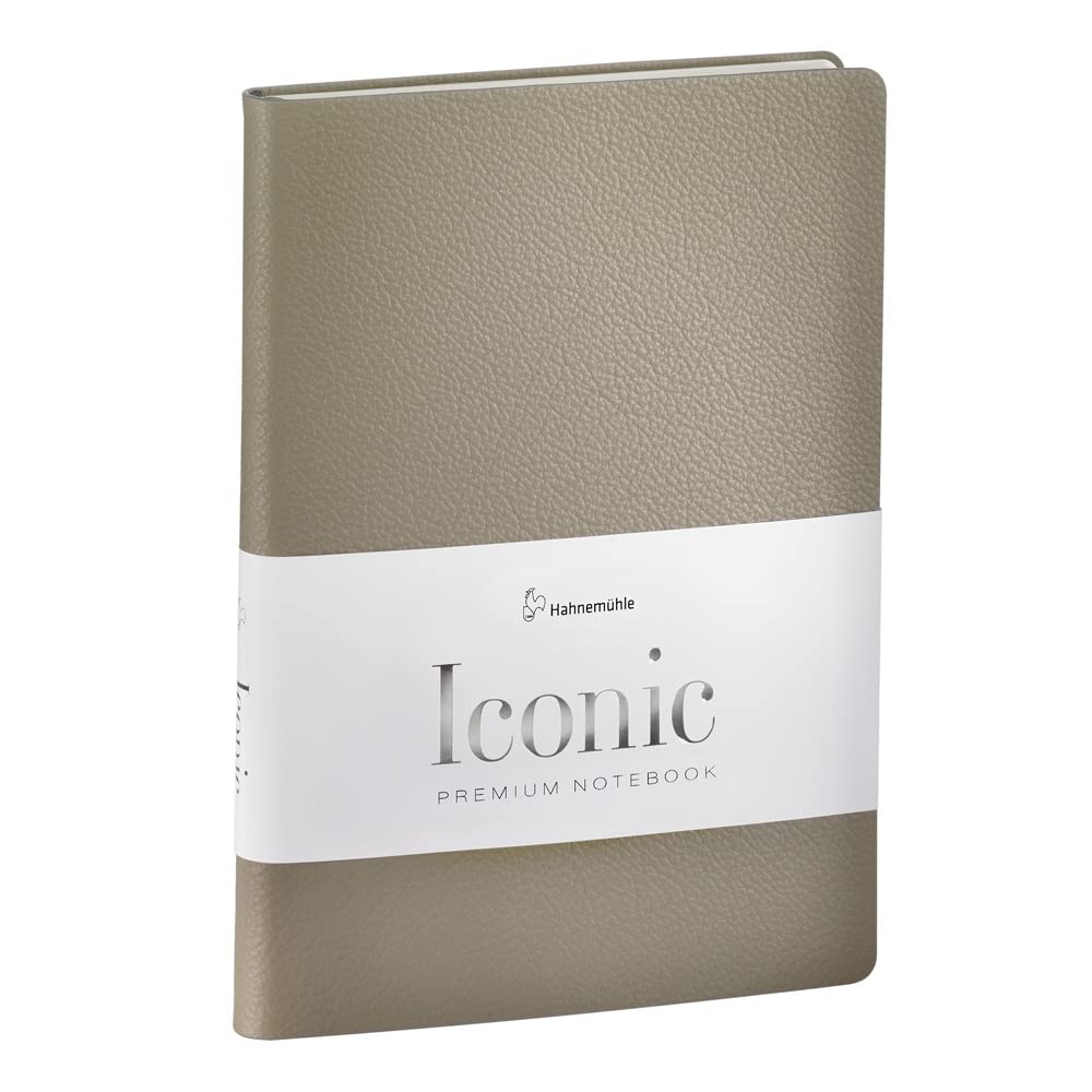 hahnem-hle-finenotes-iconic-notebook-taupe-a5-dot-grid-192-seiten-leder image 1