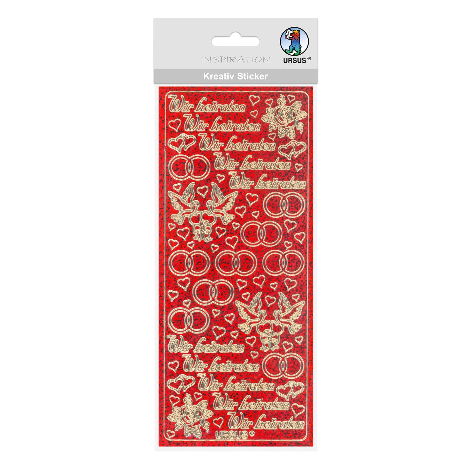 ursus-59260005-kreativ-sticker-set-wedding-1-selbstklebende-sticker-15-bogen image 2