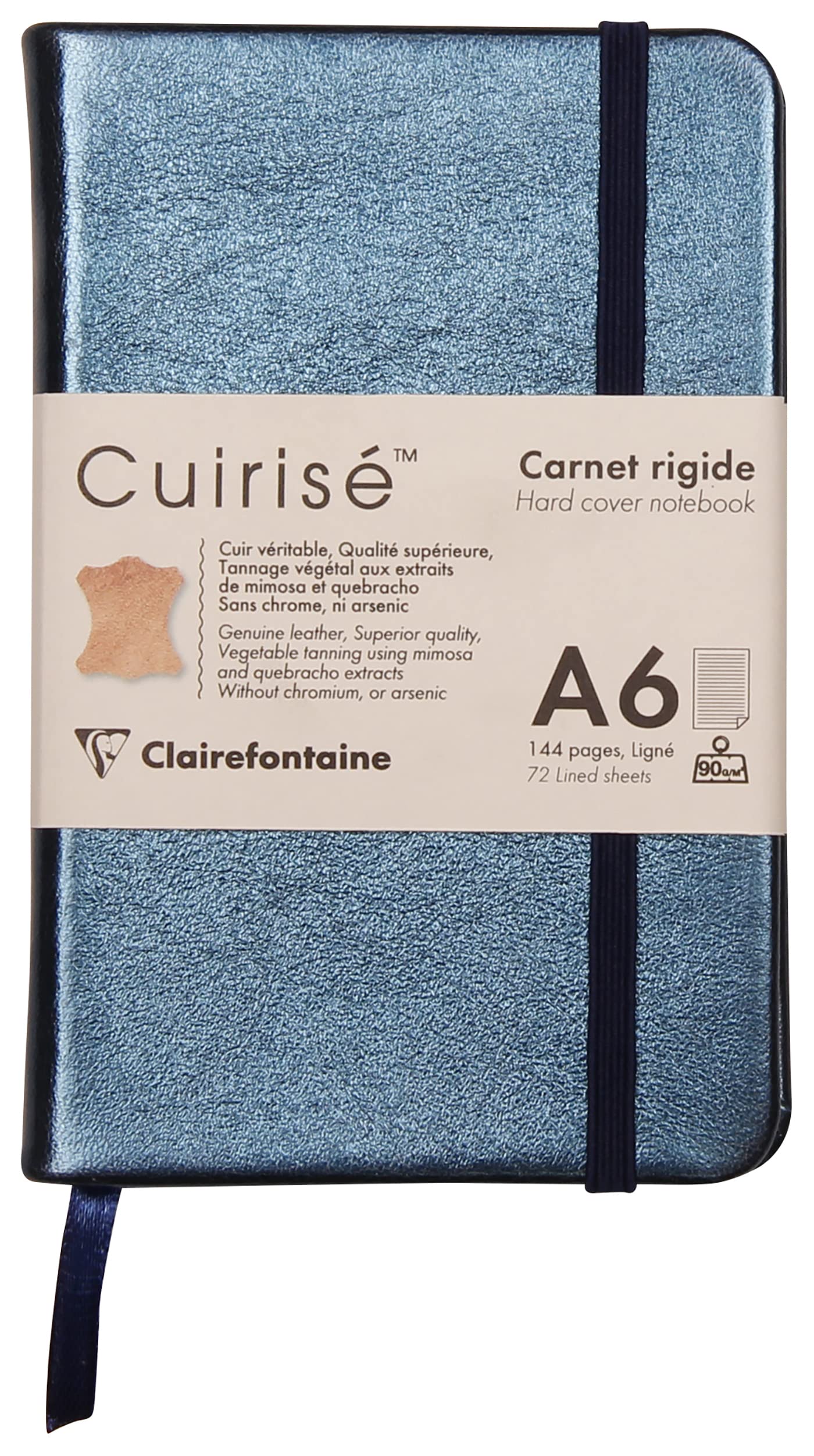 clairefontaine-cuirise-notizbuch-a6-72-blatt-blanko-gr-n-mit-leder image 4