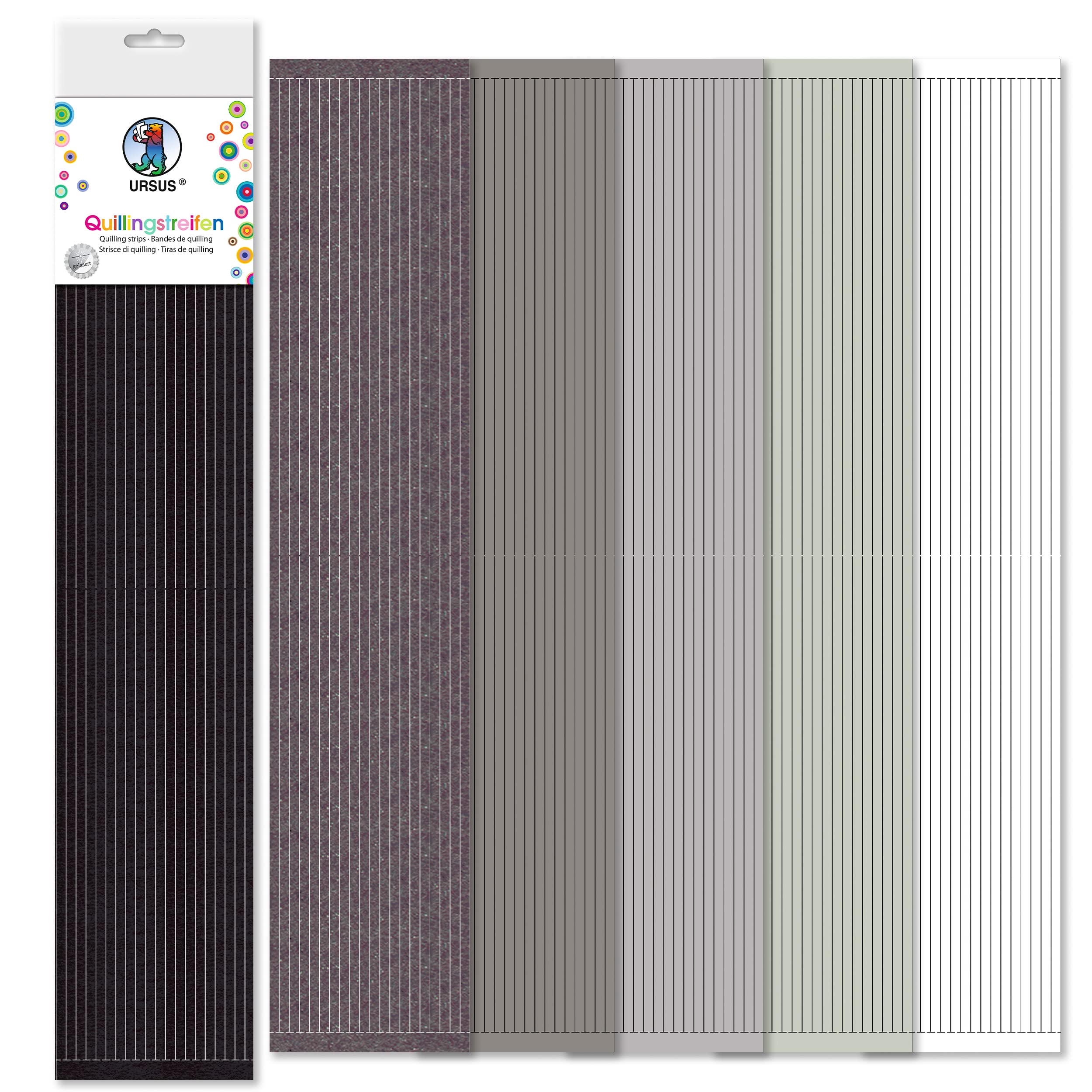 ursus-57510008-quillingstreifen-360-st-ck-5-mm-schwarz-grau-47-5-cm image 1