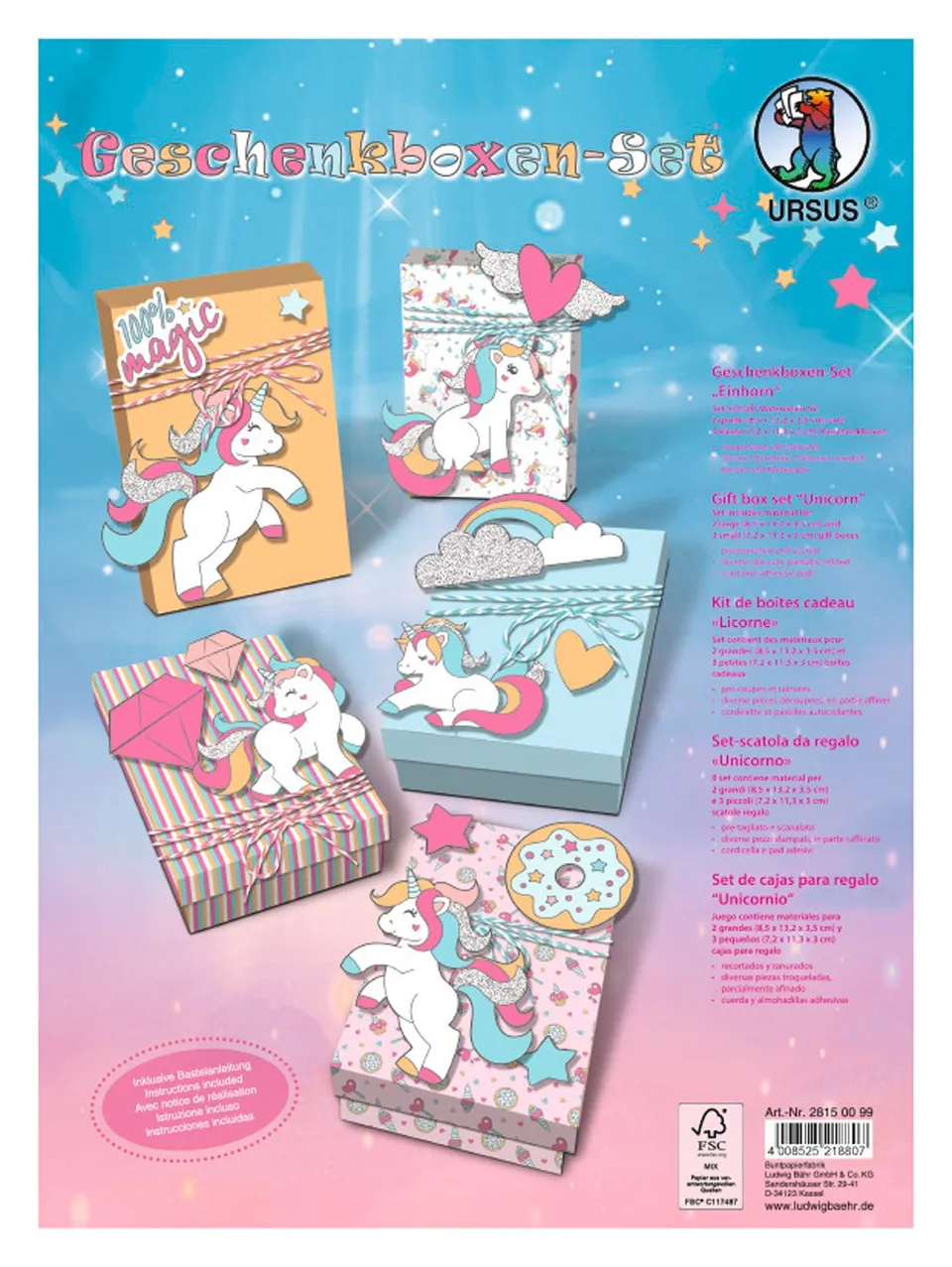 ursus-28150099f-geschenkboxen-set-einhorn-f-r-2-gro-e-und-3-kleine-boxen image 1