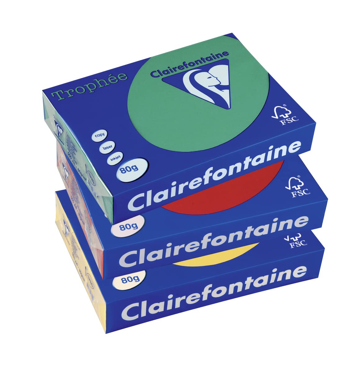 clairefontaine-1975c-troph-e-karton-pastell-druckerpapier-din-a4-80g-gr-n-5-x-50 image 5