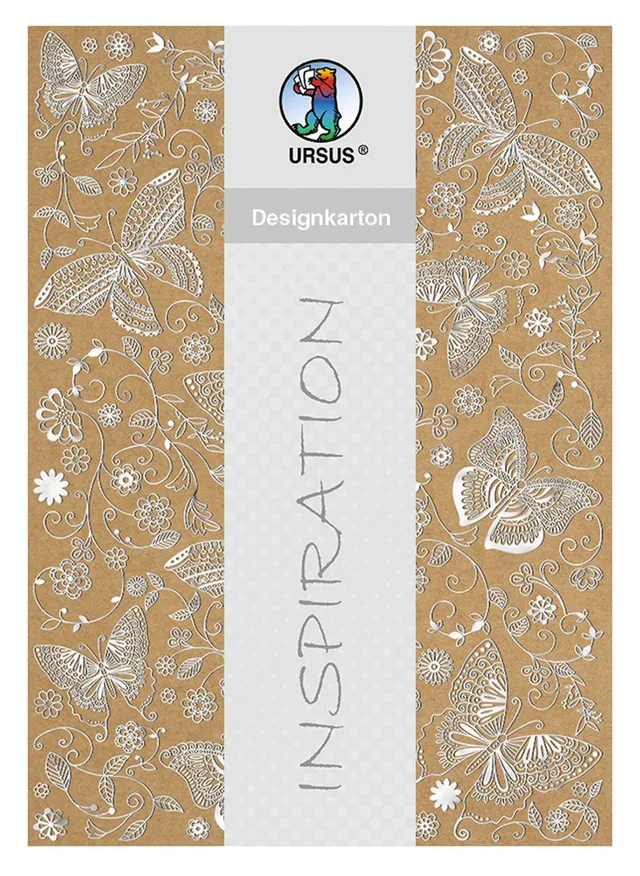 ursus-designkarton-selection-schmetterling-silber-din-a4-250-g-qm-25-blatt-kraft image 1