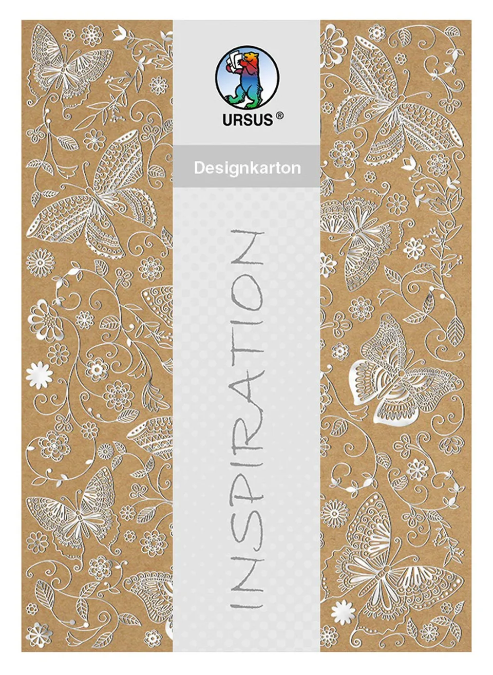 ursus-designkarton-selection-schmetterling-silber-din-a4-250-g-qm-25-blatt-kraft image 1