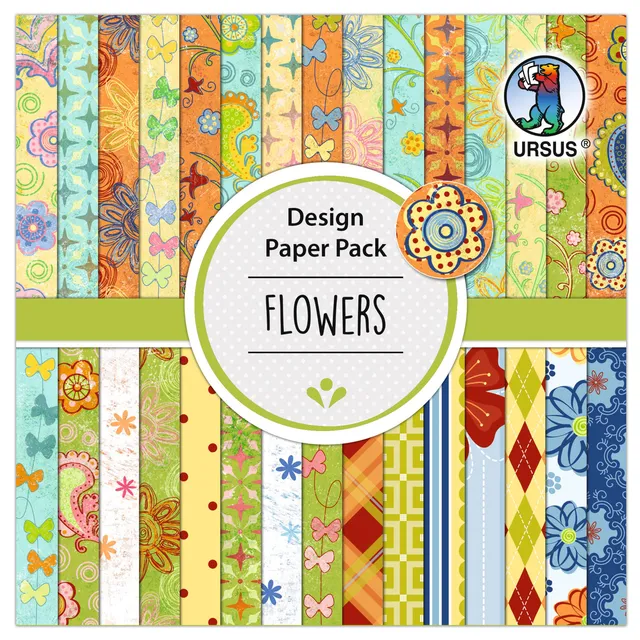 ursus-design-paper-pack-flowers-4108-00-03-designpapier-15-x-15-cm-30-blatt-190- image 1
