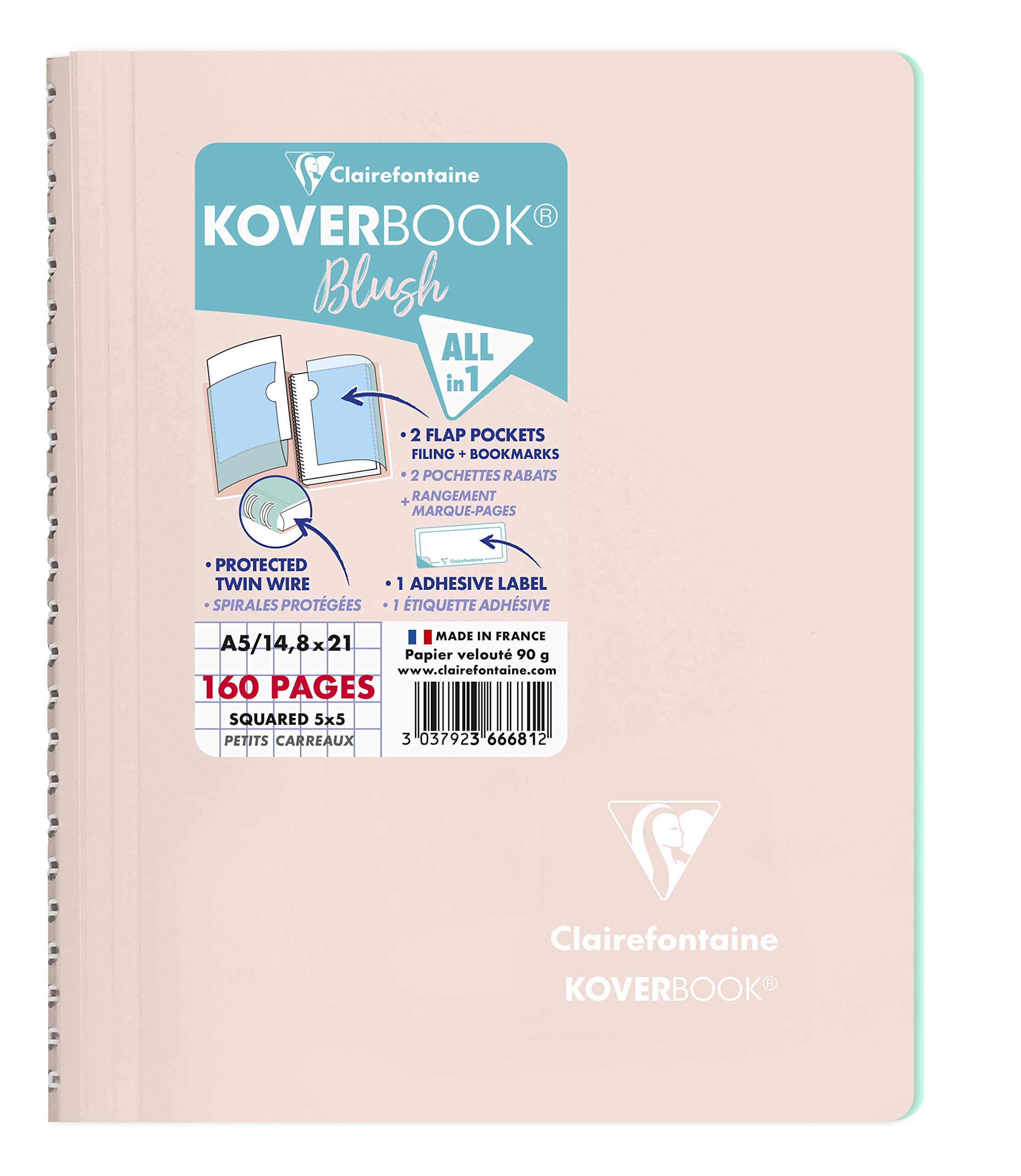 clairefontaine-366681c-koverbook-spiralblock-a5-kariert-80-blatt-pp-einband-past image 6
