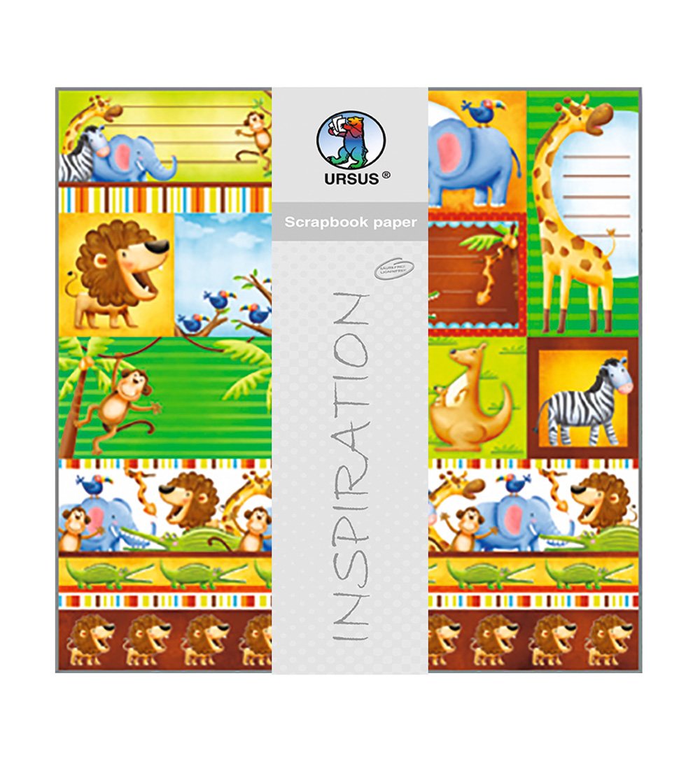 ursus-premium-glitter-scrapbook-paper-703000190-zoo-designkarton-30-5-x-30-5-cm- image 1