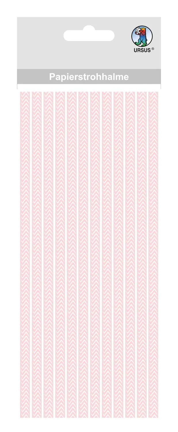ursus-56750015-papierstrohhalme-chevron-rosa-s-19-5-cm-24-st-ck image 1