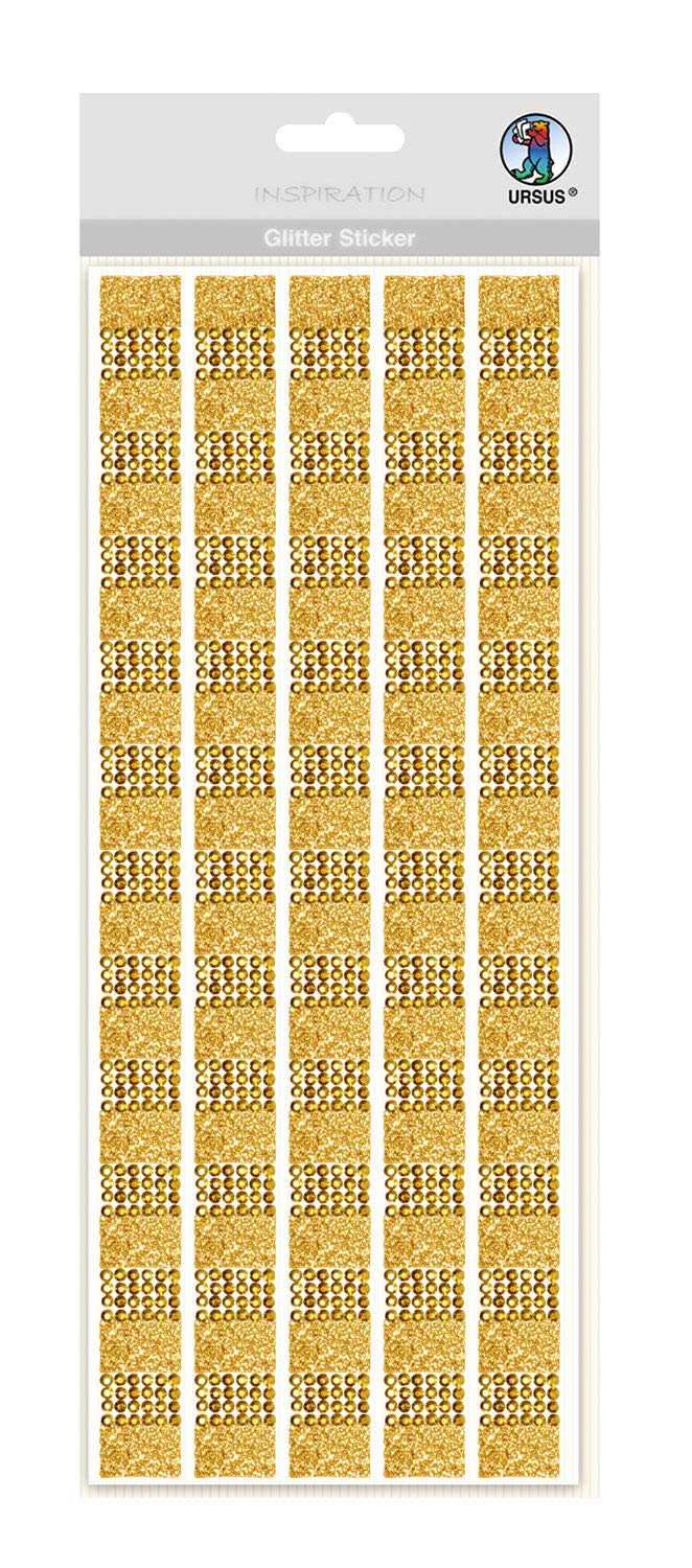 ursus-59460003-glitter-sticker-gold-selbstklebende-schmuckstein-streifen image 1