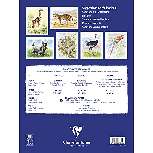 clairefontaine-975725c-aquarellblock-30x40-cm-300g-tiere-mit-vorgezeichneten-mot image 8