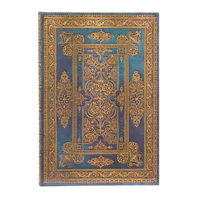 paperblanks-blue-luxe-luxe-design-midi-journal-liniert-hardcover-mit-gummiband image 1