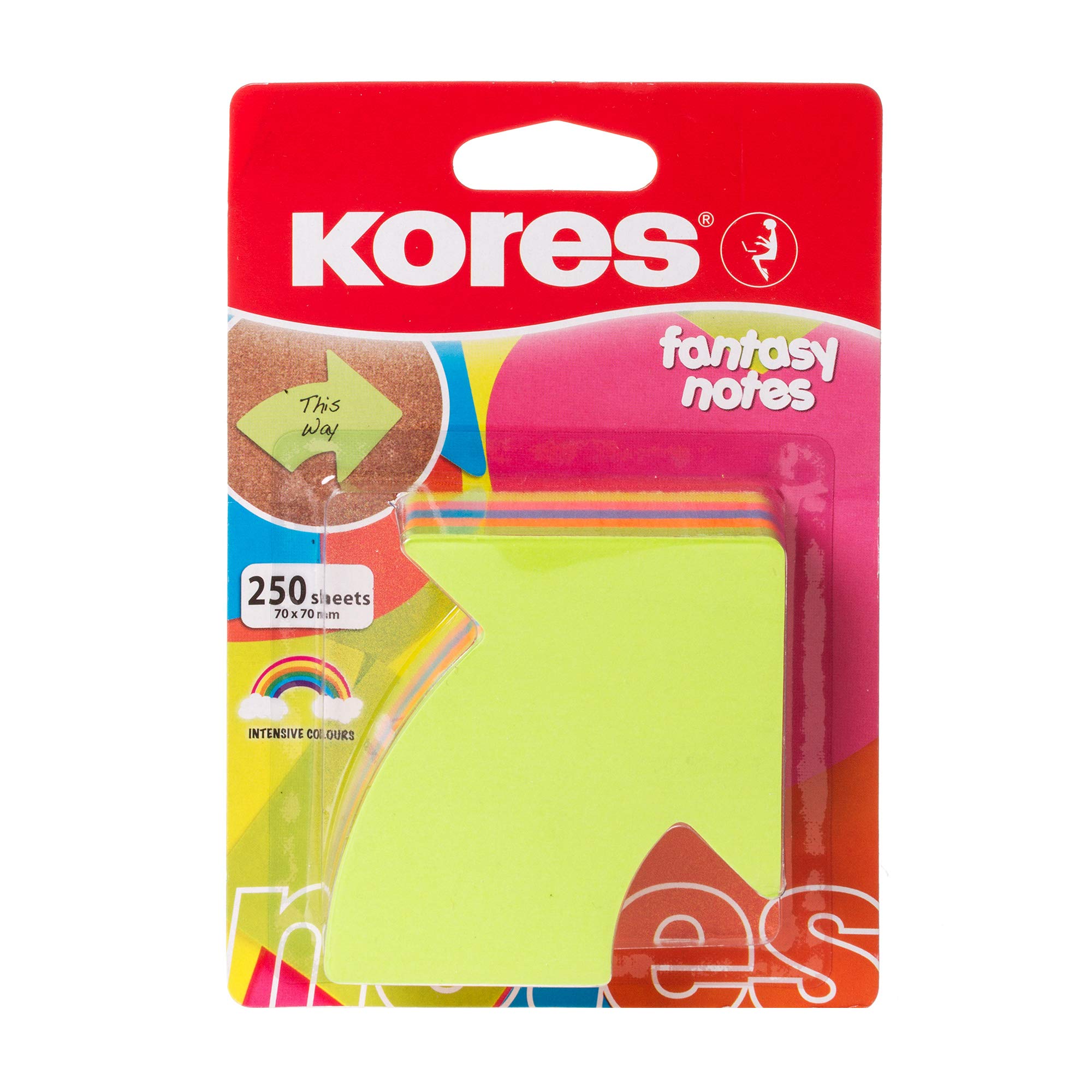 kores-haftnotizen-fantasy-pfeilform-70x70-mm-250-blatt-5-neonfarben image 1
