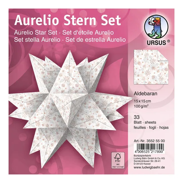 ursus-aurelio-stern-aldebaran-faltbl-tter-weihnachtsstern-bastelset-wei-ros image 1