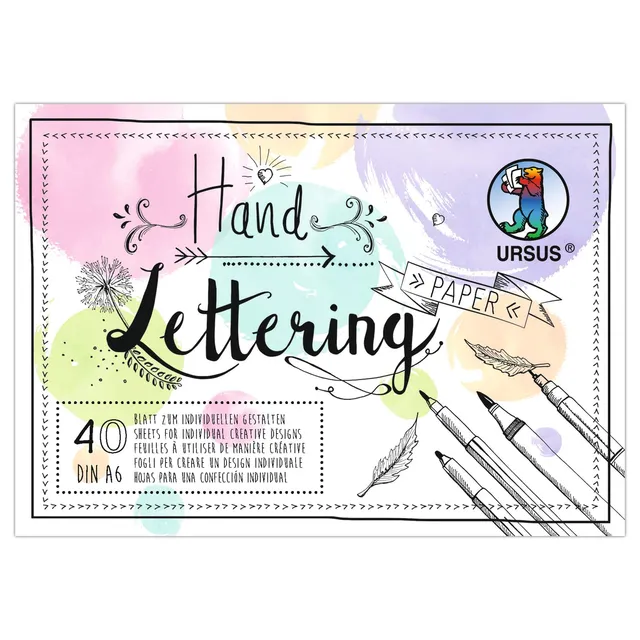 ursus-handlettering-papier-pastell-mix-24956499-din-a6-40-blatt-130-300-g-m image 1