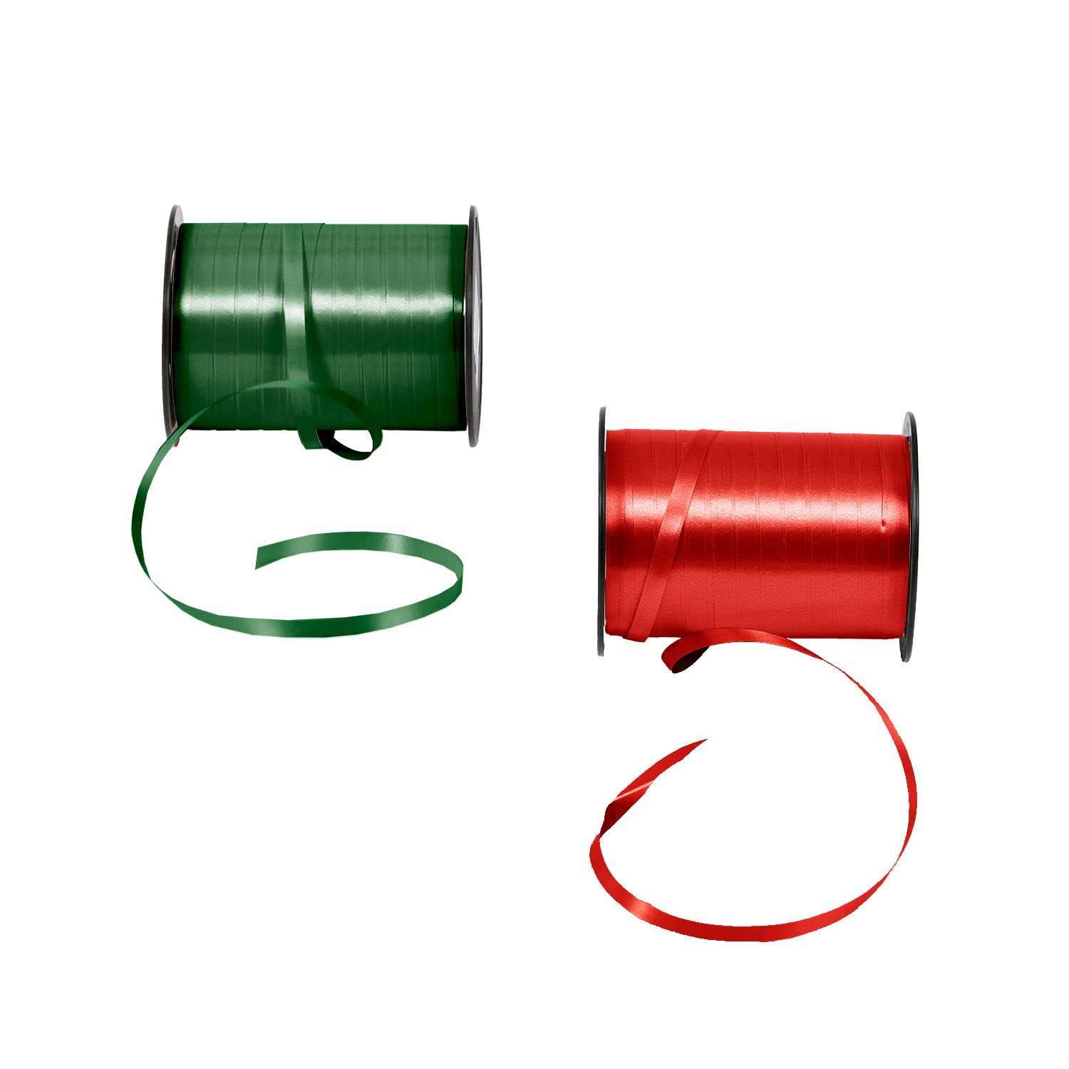 clairefontaine-bolduc-geschenkband-set-2-spulen-50m-x-0-7cm-gr-n-rot image 2