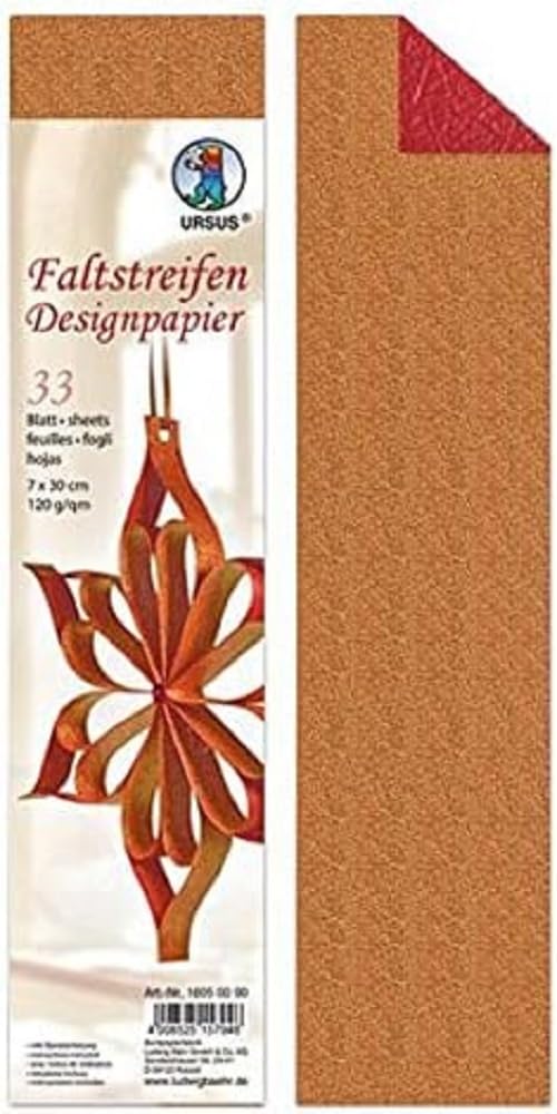 ursus-faltstreifen-crush-paper-kupfer-rot-7x30-cm-120-g-qm-33-blatt-mit-metallic image 1
