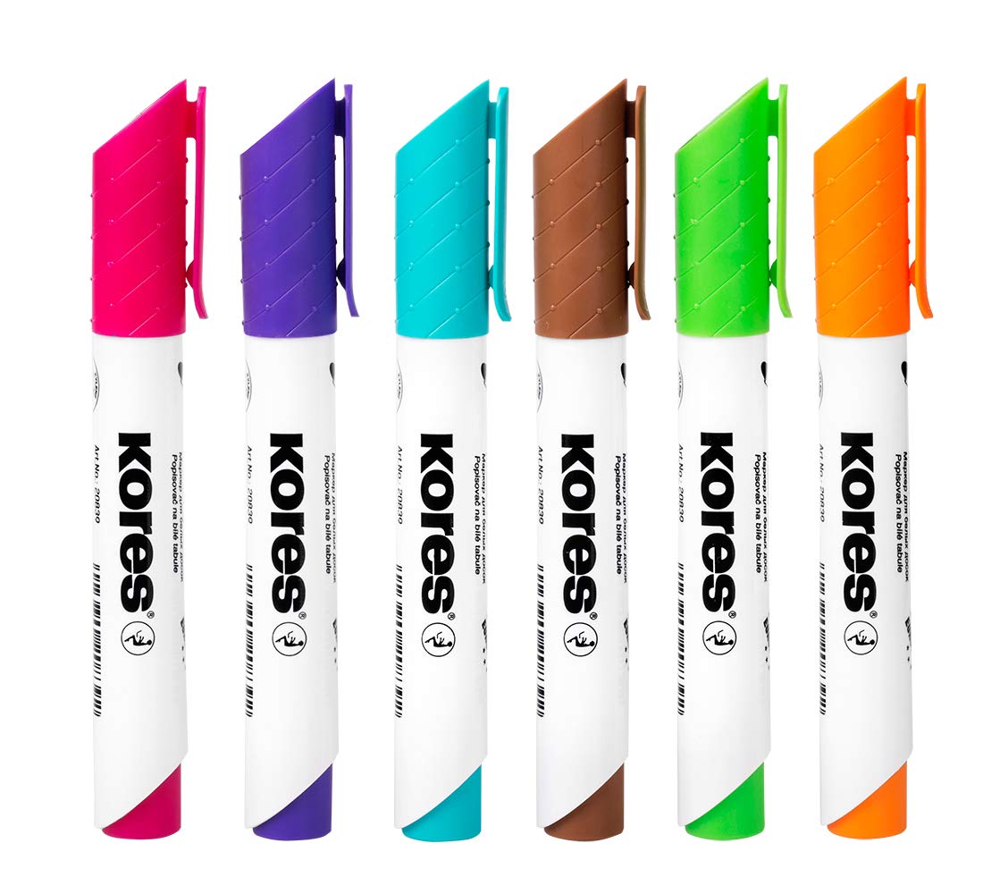 kores-k-marker-xw1-whiteboard-marker-rundspitze-6er-set-sortiert image 2