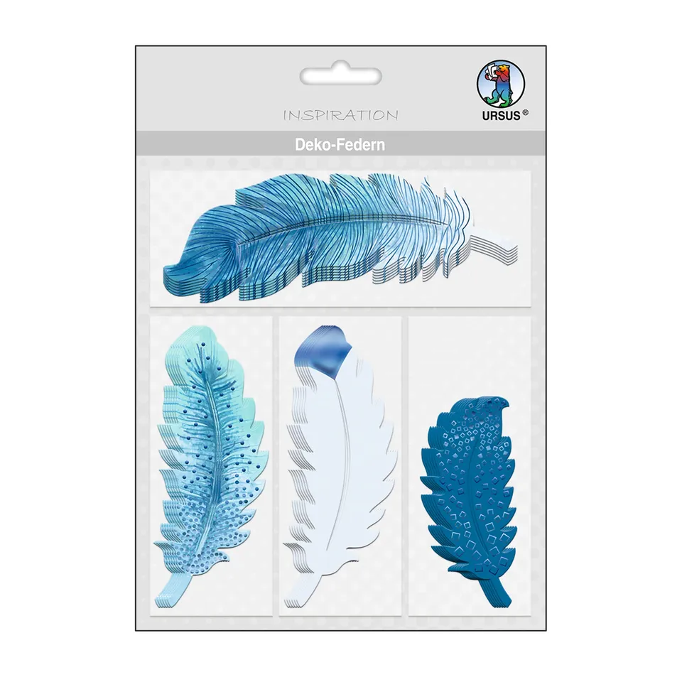 ursus-56480004f-deko-papierfedern-indigo-24-st-ck-mit-folienveredelung image 1