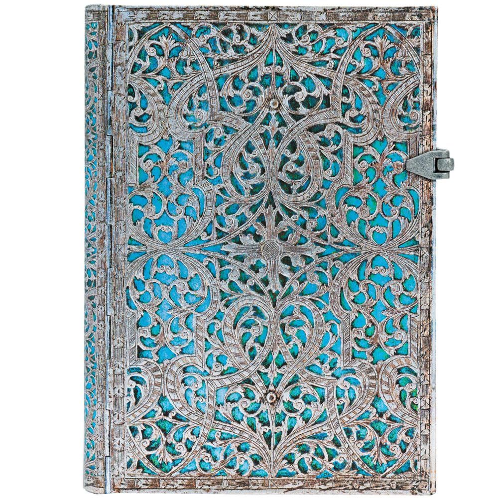 paperblanks-maya-blau-notizbuch-midi-180-x-130-mm-liniert-240-seiten-silver-fili image 4