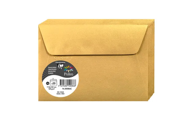 clairefontaine-pollen-umschl-ge-50086c-c6-120g-gold-20-st-ck image 1