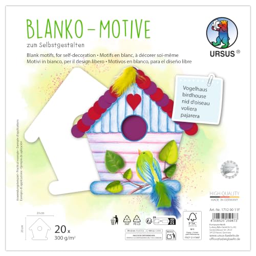 ursus-1712-00-11f-blanko-motive-vogelhaus-20-st-ck-fotokarton-300-g-m-23-x-23-cm image 6