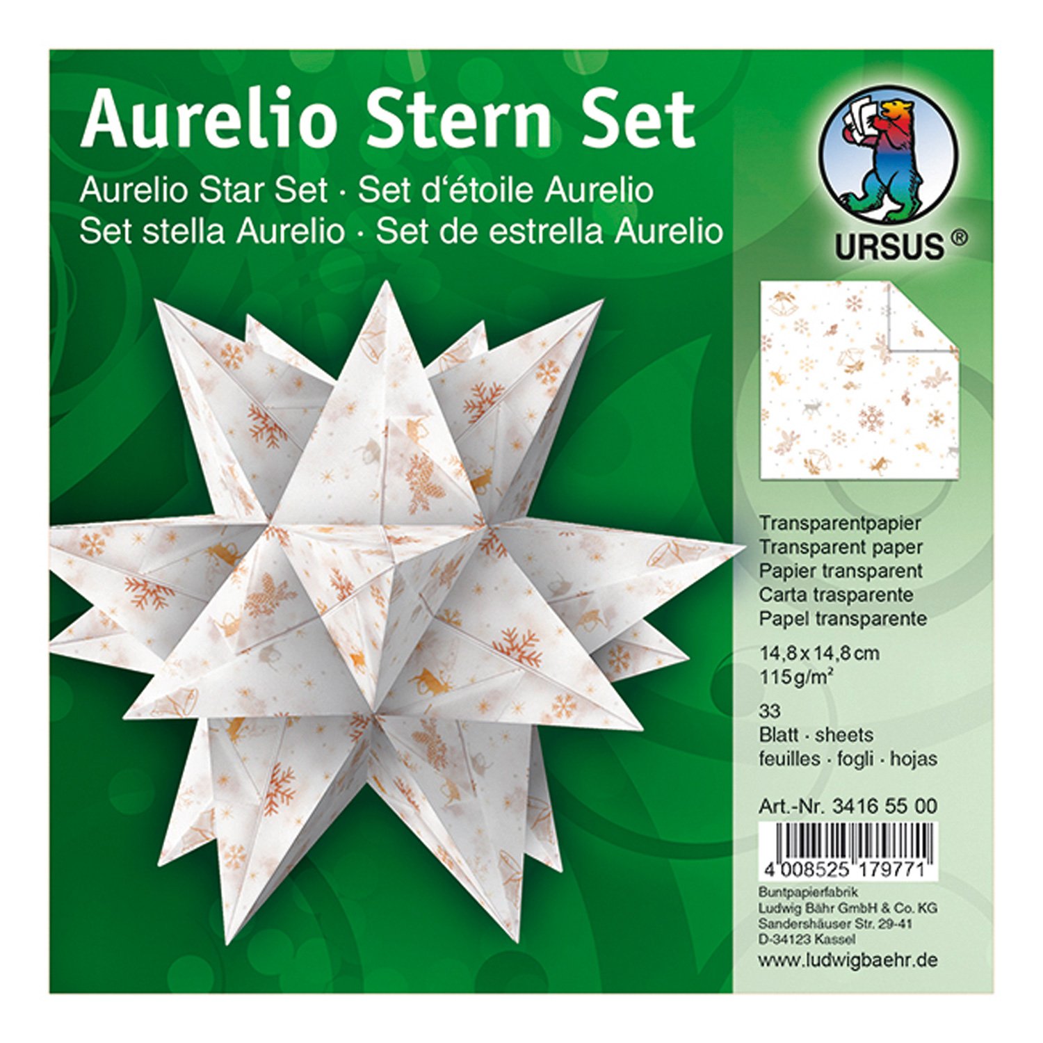 ursus-aurelio-stern-faltbl-tter-classic-christmas-14-8x14-8-cm-33-blatt image 1