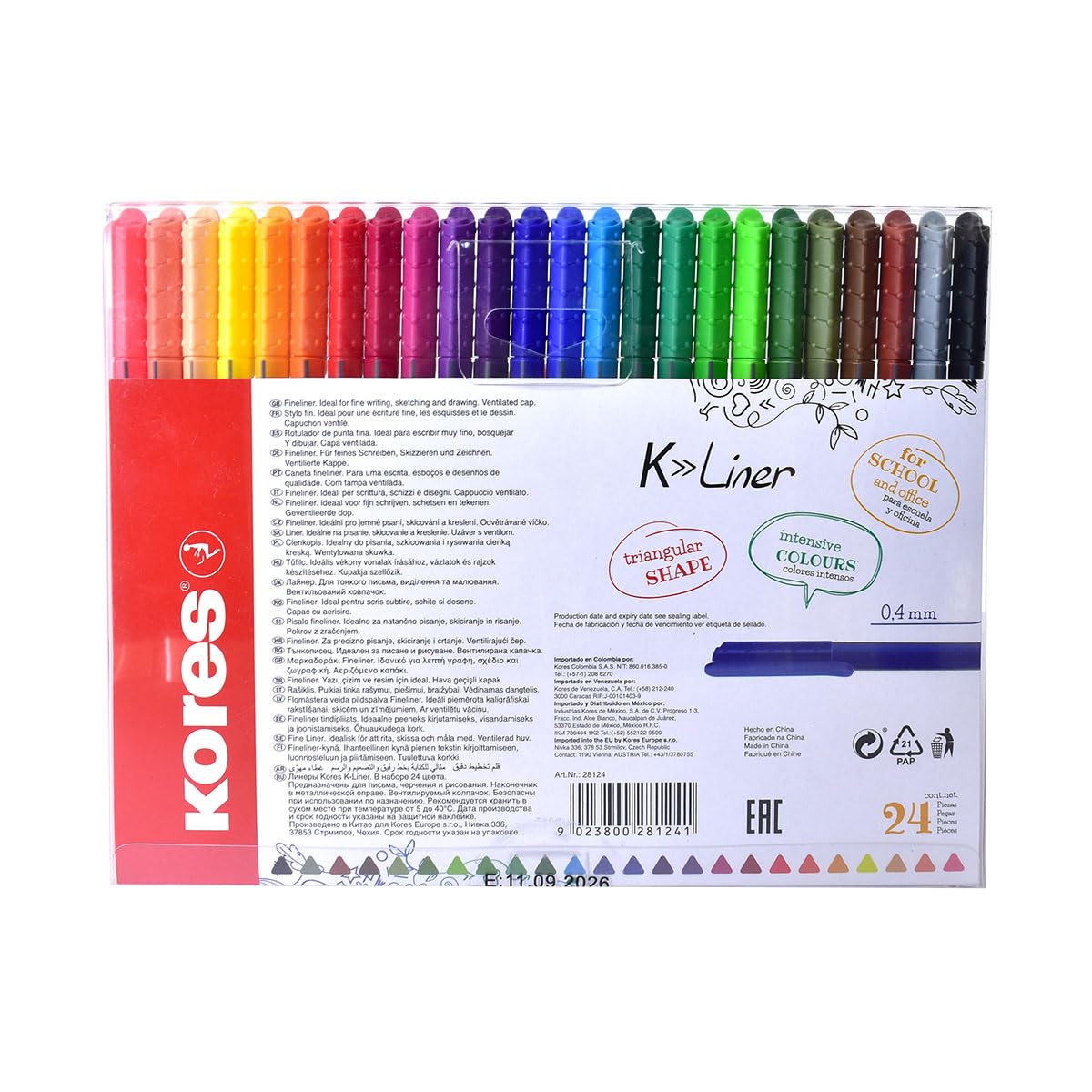 kores-k-liner-fineliner-0-4-mm-24-farben-dreikantschaft image 2