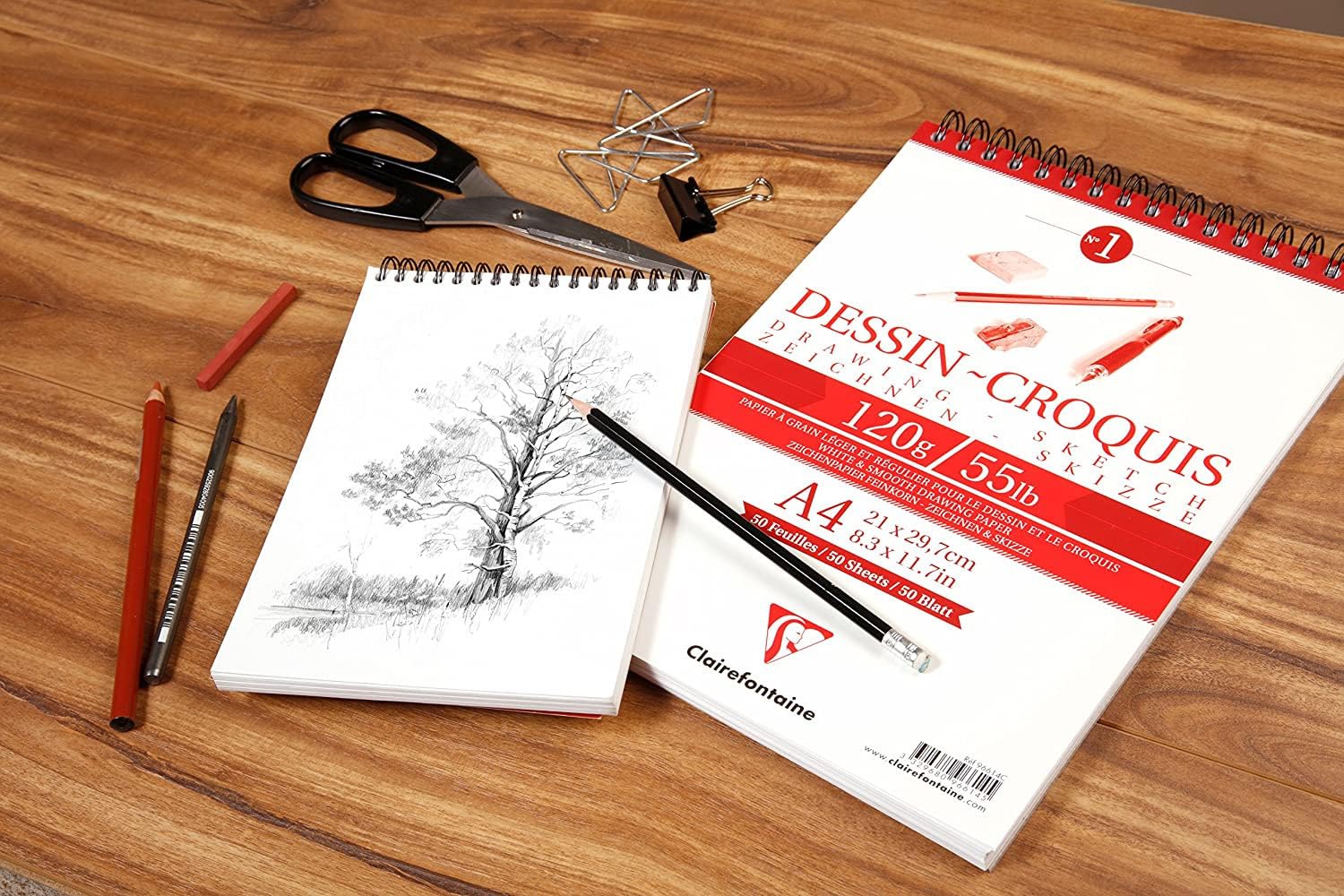 clairefontaine-96614c-zeichenblock-croquis-a4-skizzenpapier-120g-mit-doppelspira image 2