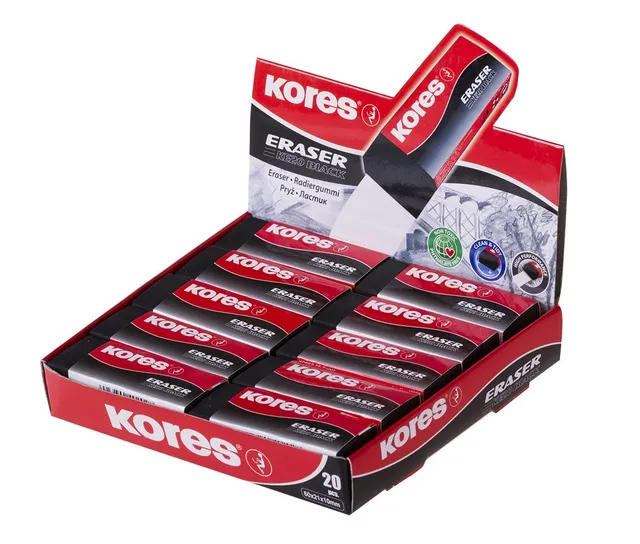 kores-ke-20-radiergummi-schwarz-pvc-60x21x10-mm-20-st-ck image 1