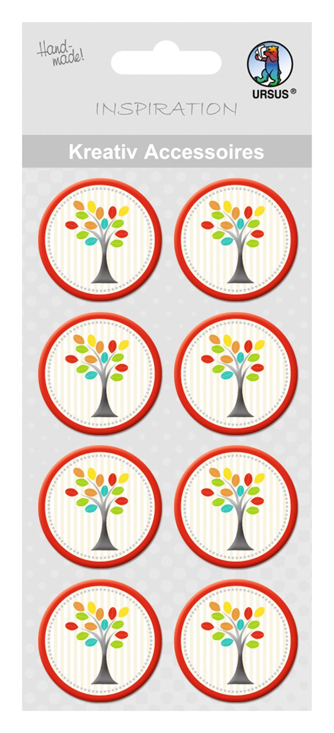 ursus-eden-kreativ-accessoires-baum-bunt-8-st-ck-selbstklebend image 1