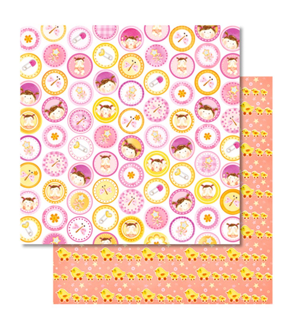 ursus-703000102-premium-glitter-scrapbook-paper-baby-girl-30-5-x-30-5-cm-5-blatt image 2