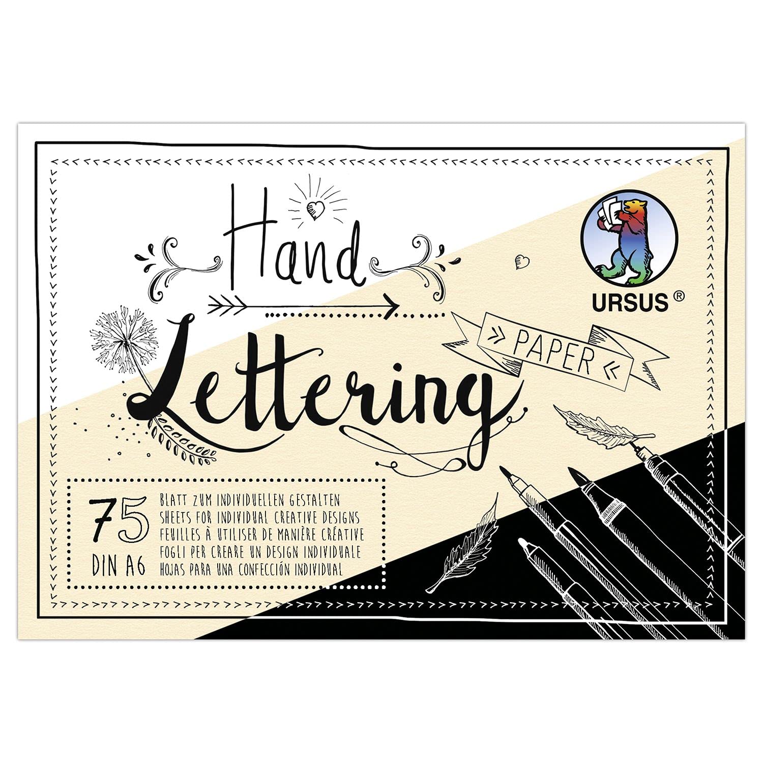 ursus-handlettering-paper-colour-mix-din-a5-75-blatt-200-210-g-qm-wei-creme-schw image 3