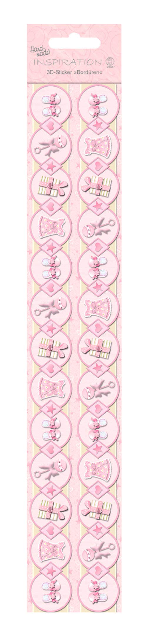 ursus-56430009-3d-sticker-bord-ren-baby-m-dchen-rosa-selbstklebend image 1