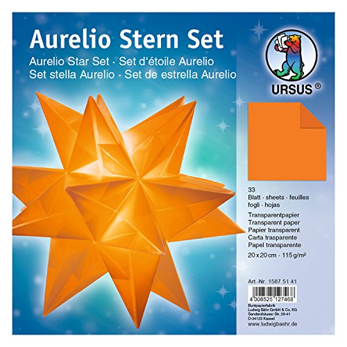 ursus-faltbl-tter-aurelio-stern-uni-orange-33-blatt-20x20cm-115-g-qm-transparent image 5