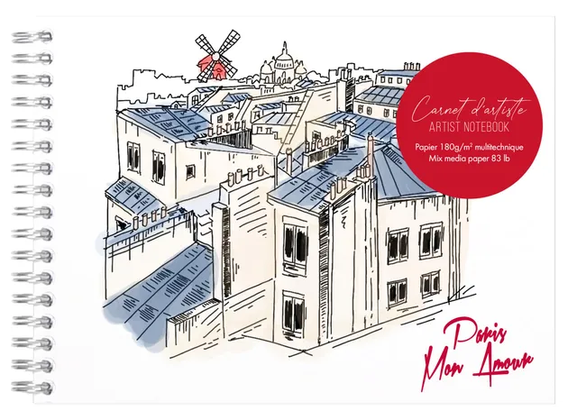 clairefontaine-812438c-moulin-rouge-skizzenbuch-a5-quer-21x14-8-cm-180g image 1