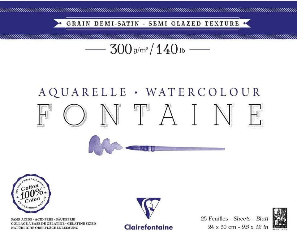 clairefontaine-96406c-malblock-fontaine-aquarell-24-x-30-cm-25-blatt-300-g-100-h image 1