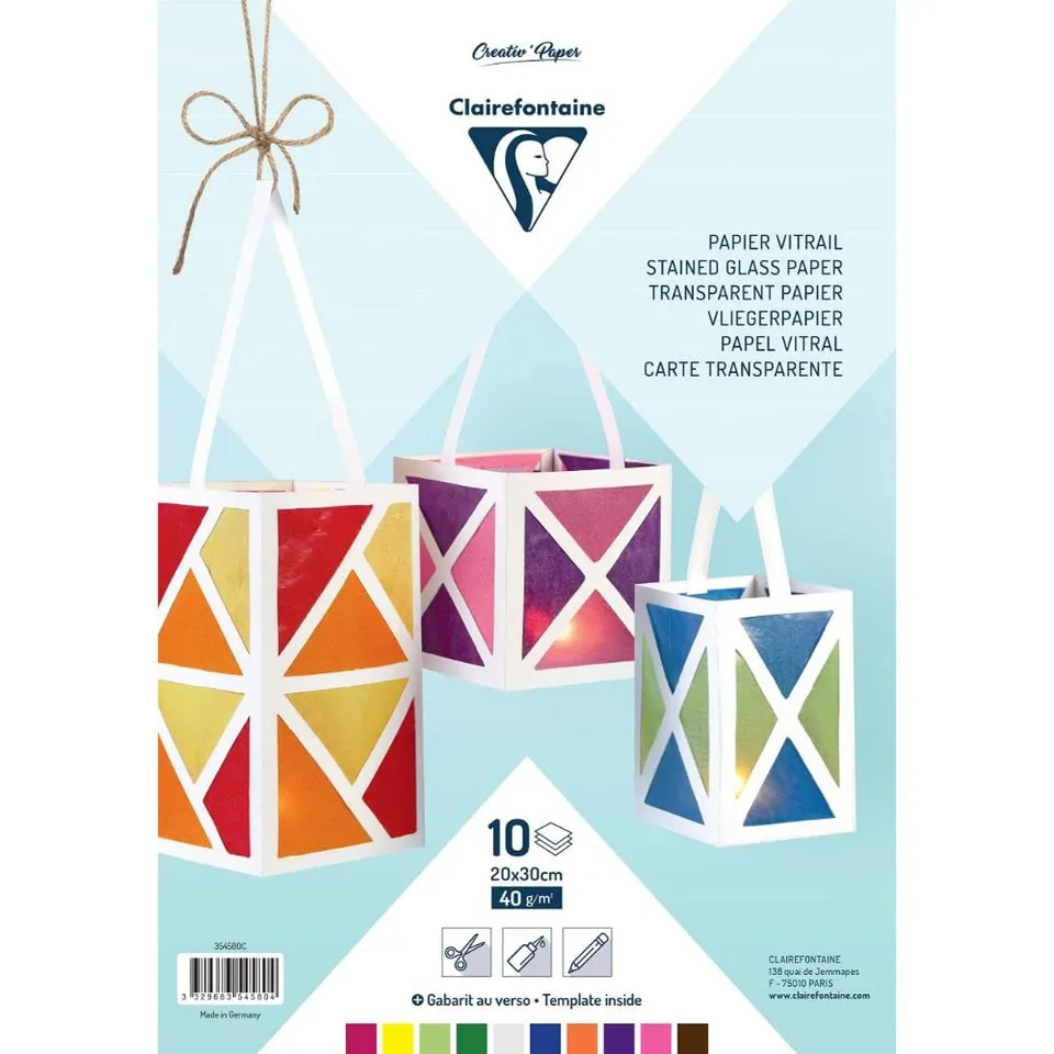 clairefontaine-goldline-transparentpapier-40g-20x30cm-sortiert-10-bogen image 1