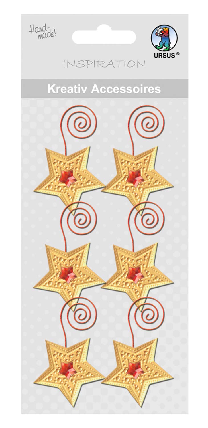 ursus-56400060-kreativ-accessoires-sterne-rot-gold image 1