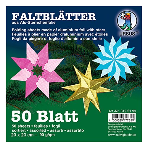 ursus-3125199-faltbl-tter-alu-mit-sternchen-20-x-20-cm-50-blatt-10-farben image 4