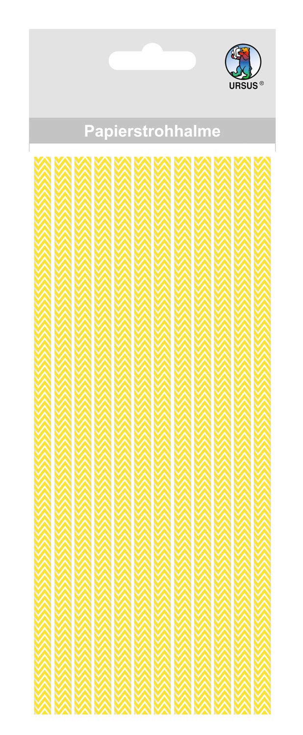 ursus-56750012-papierstrohhalme-chevron-gelb-gr-e-s-24-st-ck-19-5-cm image 1