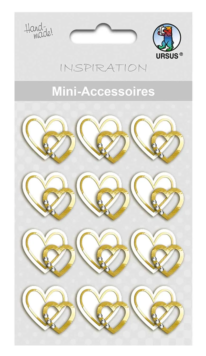 ursus-56900002f-mini-accessoires-herzen-gold-12-st-ck-deko-herzen-mit-dekosteine image 1