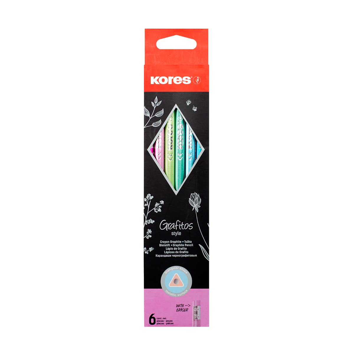 kores-grafitos-style-graphitstifte-hb-vorgespitzt-6er-pack image 1